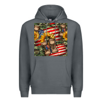 Rock usa flag with army boot seamless pattern Premium Hoodie - BundleAndBundleShop