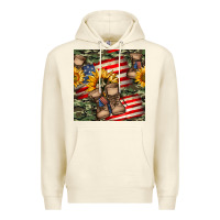 Sandshell usa flag with army boot seamless pattern Premium Hoodie - BundleAndBundleShop