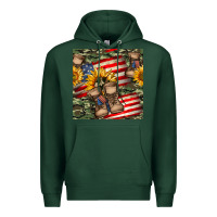 Sports Green usa flag with army boot seamless pattern Premium Hoodie - BundleAndBundleShop
