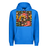True Royal usa flag with army boot seamless pattern Premium Hoodie - BundleAndBundleShop