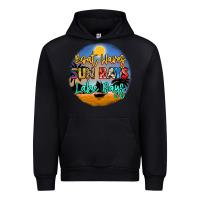 Black boat waves sun rays lake days Urban Hoodie - NancyCooperArtShop