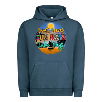 Pigment Midnight Navy boat waves sun rays lake days Urban Hoodie - NancyCooperArtShop
