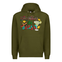 Army Green drinko de mayo with margarita and  sombrero Premium Hoodie - Artiststas