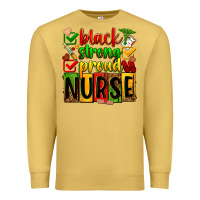 Antique Gold Black strong proud Nurse juneteeenth Premium Sweatshirt - Zillion Design Studio