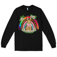 Black easter rabbit rainbow Long Sleeve Tee - BarkalooDesign
