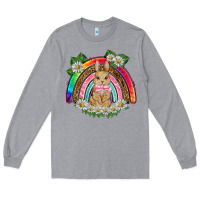 Heather Grey easter rabbit rainbow Long Sleeve Tee - BarkalooDesign