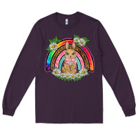 Plum easter rabbit rainbow Long Sleeve Tee - BarkalooDesign