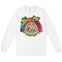 White easter rabbit rainbow Long Sleeve Tee - BarkalooDesign