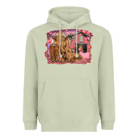Matcha valentine's day mama cow and baby cows Heavyweight Hoodie - RanaPortraitStore