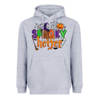 Heather Grey spooky heifer Heavyweight Hoodie - Zillion Design Studio