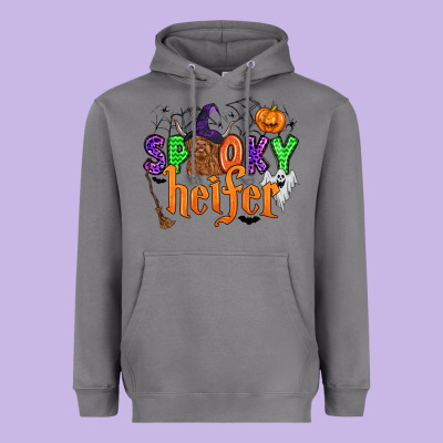 Spooky Heifer Heavyweight Hoodie Designed By Zillion Design Studio