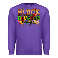 Purple Black Teacher magic juneteenth Premium Sweatshirt - Zillion Design Studio