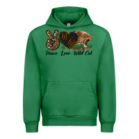 Emerald Peace Love Wild Cat Head Urban Hoodie - LillyAllenDesigns