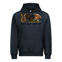 Navy Peace Love Wild Cat Head Urban Hoodie - LillyAllenDesigns