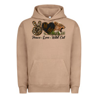 Pigment Burro Peace Love Wild Cat Head Urban Hoodie - LillyAllenDesigns