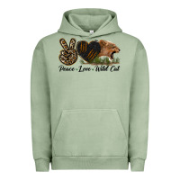 Peace Love Wild Cat Head Urban Hoodie | Teevron