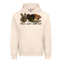 Sandshell Peace Love Wild Cat Head Urban Hoodie - LillyAllenDesigns