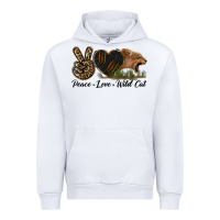 White Peace Love Wild Cat Head Urban Hoodie - LillyAllenDesigns