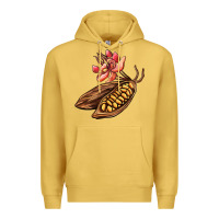 Antique Gold cacao beans and flowers Premium Hoodie - AdoDesignShop