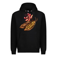 Black cacao beans and flowers Premium Hoodie - AdoDesignShop