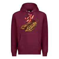 Burgundy cacao beans and flowers Premium Hoodie - AdoDesignShop