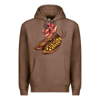 Chestnut cacao beans and flowers Premium Hoodie - AdoDesignShop