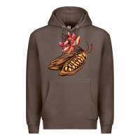 Coffee cacao beans and flowers Premium Hoodie - AdoDesignShop