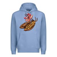 Colony Blue cacao beans and flowers Premium Hoodie - AdoDesignShop