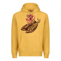 Mustard cacao beans and flowers Premium Hoodie - AdoDesignShop