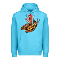 Ocean Blue cacao beans and flowers Premium Hoodie - AdoDesignShop
