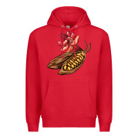 Red cacao beans and flowers Premium Hoodie - AdoDesignShop