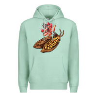 Seafoam cacao beans and flowers Premium Hoodie - AdoDesignShop