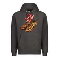 Smoke cacao beans and flowers Premium Hoodie - AdoDesignShop