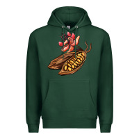 Sports Green cacao beans and flowers Premium Hoodie - AdoDesignShop
