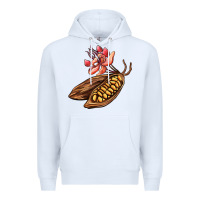 White cacao beans and flowers Premium Hoodie - AdoDesignShop