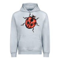 Heather Grey ladybug Urban Hoodie - BarkalooDesign