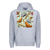 Heather Grey chef tools seamless pattern Premium Hoodie - BundleAndBundleShop