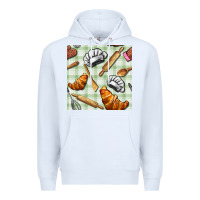 White chef tools seamless pattern Premium Hoodie - BundleAndBundleShop