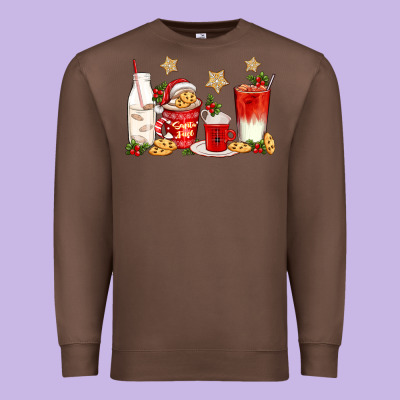 Santa Fuel Coffee Cups Premium Sweatshirt Designed By Texasbilliewilder