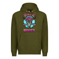 Army Green blame it all on my roots white Premium Hoodie - JahusDesignShop