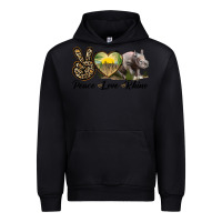 Black peace love rhino Urban Hoodie - LillyAllenDesigns