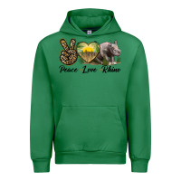 Emerald peace love rhino Urban Hoodie - LillyAllenDesigns