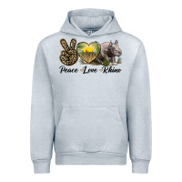 Heather Grey peace love rhino Urban Hoodie - LillyAllenDesigns