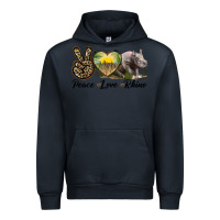 Navy peace love rhino Urban Hoodie - LillyAllenDesigns