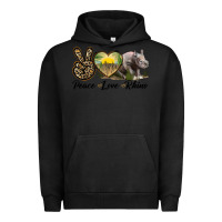 Pigment Black peace love rhino Urban Hoodie - LillyAllenDesigns