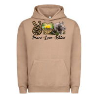 Pigment Burro peace love rhino Urban Hoodie - LillyAllenDesigns