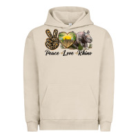 Pigment French Oak peace love rhino Urban Hoodie - LillyAllenDesigns