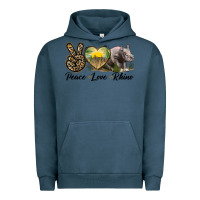 Pigment Midnight Navy peace love rhino Urban Hoodie - LillyAllenDesigns