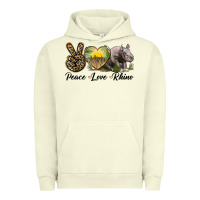 Pigment Pistachio peace love rhino Urban Hoodie - LillyAllenDesigns