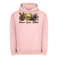 Pigment Salmon peace love rhino Urban Hoodie - LillyAllenDesigns